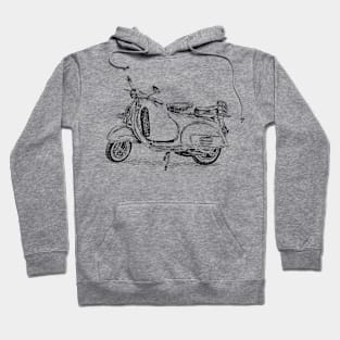 Vintage Vespa Print Hoodie